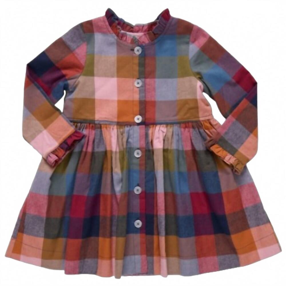 NEW PINK CHICKEN girls autumn dress in harvest check